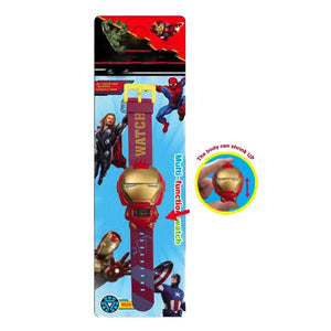 Electronic Cartoon Children's Watch Telescopic Deformation Iron Spiderman Child Watches For Student Boys Girl Kids Wristwatch