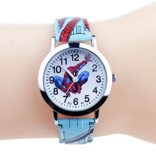 Load image into Gallery viewer, 2019 New Cartoon Children Watches Princess Girls Kids Watch Spiderman Boys Students Quartz Clock Fashion Leather Wristwatch
