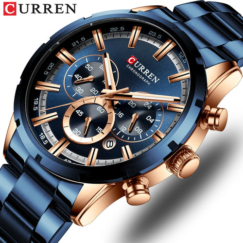 Relogio Masculino CURREN Business Men Watch Luxury Brand Stainless Steel Wrist Watch Chronograph Army Military Quartz Watches