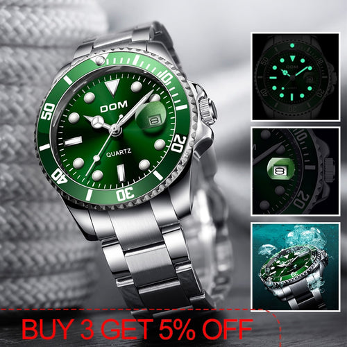 2019 Top Brand DOM Luxury Men's Watch 30m Waterproof Date Clock Male Sports Watches Men Quartz Wrist Watch Relogio Masculino