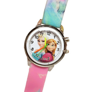 Princess Elsa Children Watches Electronic Colorful Light Source Child Watch Girls Birthday Party Kids Gift Clock Childrens Wrist