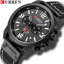 Load image into Gallery viewer, CURREN Mens Watches Top Luxury Brand Waterproof Sport Wrist Watch Chronograph Quartz Military Genuine Leather Relogio Masculino
