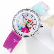 Load image into Gallery viewer, Princess Elsa Children Watches Spiderman Colorful Light Source Boys Watch Girls Kids Party Gift Clock Wrist Relogio Feminino