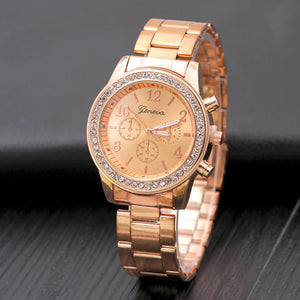 New Watch Women Classic Geneva Luxury Ladies Watches Womens Full Steel Crystal Relogio Feminino Reloj Mujer Metal Wristwatch