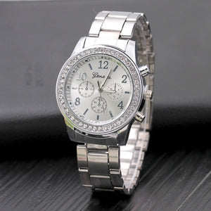 New Watch Women Classic Geneva Luxury Ladies Watches Womens Full Steel Crystal Relogio Feminino Reloj Mujer Metal Wristwatch