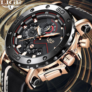 Relogio Masculino 2019 New LIGE Sport Chronograph Mens Watches Top Brand Casual Leather Waterproof Date Quartz Watch Man Clock