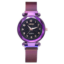 Load image into Gallery viewer, Fashion Starry Sky Flat Glass Quartz Mesh With Magnetic Buckle Ladies Watch women watch Dress watch Party decoration gifts for